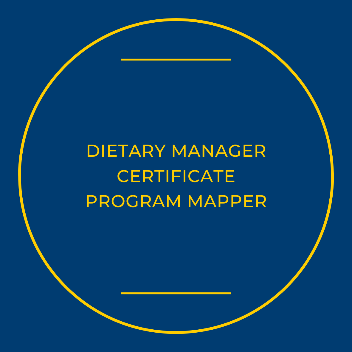 Dietary Manager Certificate Program Mapper Button