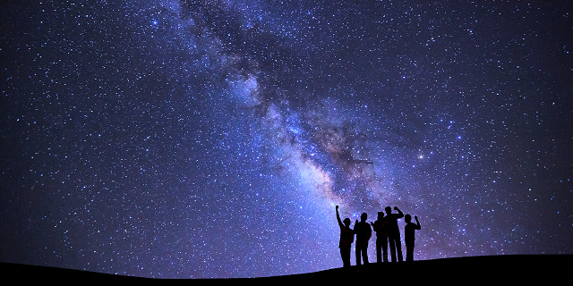 Stargazers admire the Milky Way galaxy